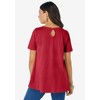 Roaman's Women's Plus Size Swing Ultimate Tee With Keyhole Back - 3 of 4