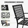 3 Piece Iron Bistro Set, Outdoor Square Patio Table and Chairs Set of 3, Modern Stackable Conversation Patio Furniture for Balcony, Deck, Backyard, - 2 of 4