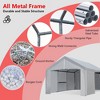 Carport 10×20 FT Heavy Duty Car Canopy Storage Shed, 180g PE Waterproof Canopy Garage Party Tent - 3 of 4