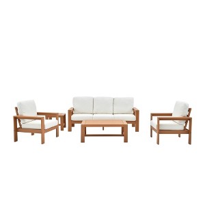 Decksplore 5 Piece Sofa Seating Group HDPE with Cushions Patio Conversation Sets Outdoor Furniture - 1 of 4