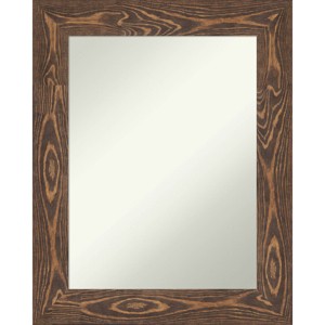24" x 30" Non-Beveled Bridge Wood Bathroom Wall Mirror Brown - Amanti Art - 1 of 4