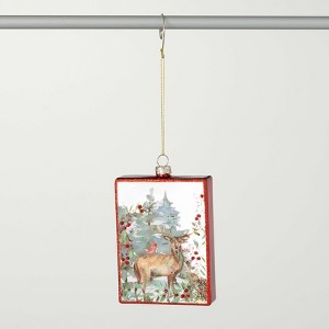 5.5"H Sullivans Christmas Deer Winter Scene Ornament  Multicolor - 1 of 2