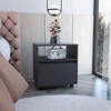 NicBex Nightstand with Drawer and Open Storage Shelf Modern Side End Table with Wheels for Bedroom,Living Room - 2 of 4