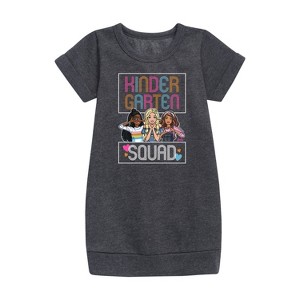 - Barbie - Back To School Graphic Short Sleeve Fleece Dress - 1 of 3