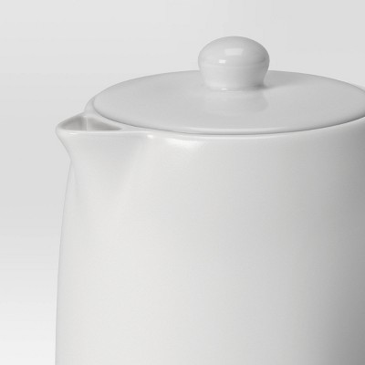 Porcelain Tea Pot White - Threshold™: 50oz Capacity, Dishwasher & Microwave Safe, Porcelain Handle & Lid