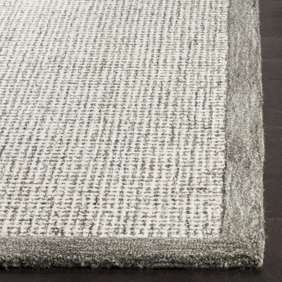Ivory Abstract Tufted Wool Square Rug 6'x6'