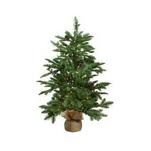 Northlight Real Touch™️ Pre-Lit Viella Norway Spruce Artificial Potted Christmas Tree - 3' - Clear Lights - 1 of 4