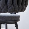 CAVINAS Swivel Bar Stools Set of 2/4,Breathable Counter Stools with Cotton Linen Cushions,Barstools with Electroplated Metal Frame for Bar&Kitchen - 4 of 4