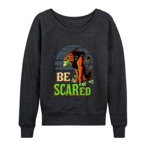 Women's - Disney Villains - Be Scared Lightweight French Terry Wide Neck Long Sleeve Shirt - 1 of 4