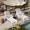 Outdoor Chaise Lounge with Rolling Wheels, Oversize HDPE 5-Position Pool Lounge Chairs, Pool Lounges Chairs - 2 of 4