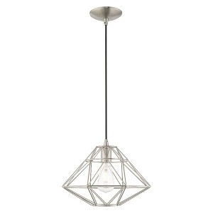 Livex Lighting Geometric Shade 1 - Light Pendant in  Brushed Nickel - 1 of 2