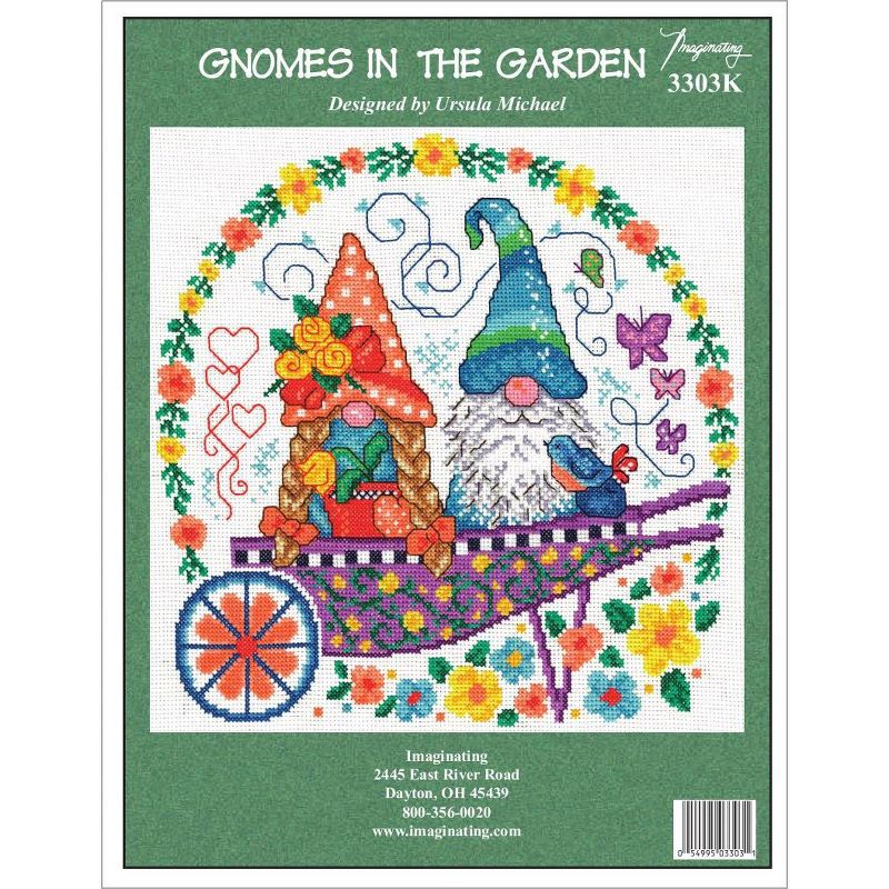 Imaginating Counted Cross Stitch Kit 10"X10"-Gnomes In The Garden (14 Count), 1 of 3