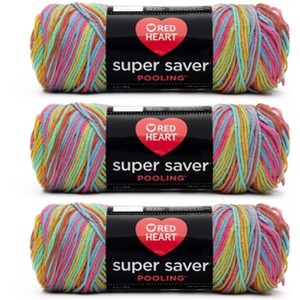 Red Heart Super Saver Pooling Yarn 3 Pack-Papaya - 1 of 3