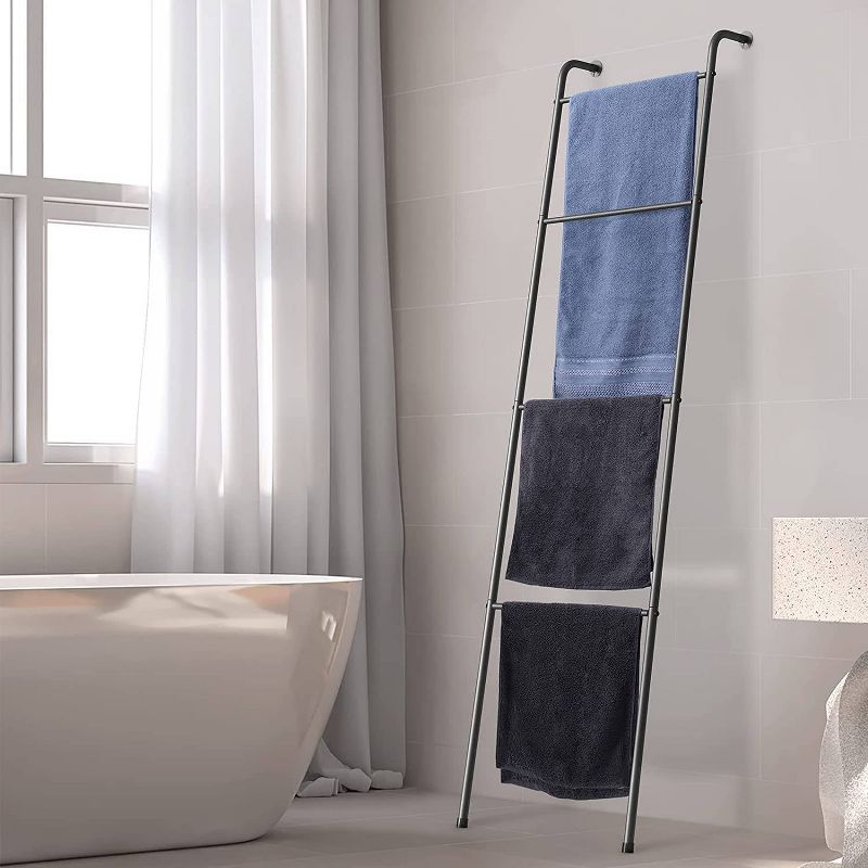 NEX 4 Tier Ladder Style Towel Rack Black, 3 of 6
