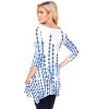 Women's 3/4 Sleeve Printed Rella Tunic Top with Pockets - White Mark - 3 of 3
