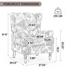 Modern Accent Chair with Retro Wood Legs for Living Room, Floral Upholstered Armchair with Wing Back Design for Bedroom or Office - Cuddlewood - 4 of 4