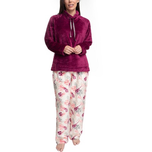 Muk Luks Womens Super Cozy Pajama Set, Navy/snowflakes, Medium