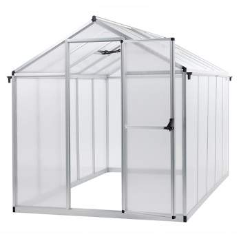 Aoodor Walk-In Greenhouse Polycarbonate Panel Hobby Greenhouses With Aluminum Frame Heavy Duty
