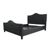 Upholstered Queen Size Bed Frame with Arched Headboard and Footboard, Button Tufted Platform Bed -Christopher Knight Home - 2 of 4