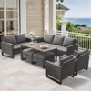 Belord 9 Pieces Outdoor Patio Furniture Sectioanl Set with Brown All Weather Wicker, L-Shaped Patio Sectional Set with Storage Deck Box - 2 of 4
