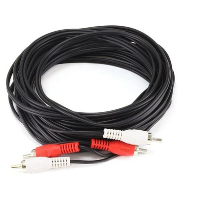 Monoprice Audio Cables - 12 Feet - Black | 2 RCA Plug to 2 RCA Plug, Male to Male