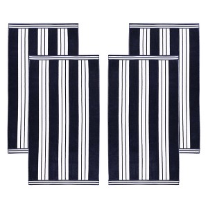Striped Oversized Extra Large Cotton Beach Towel Set by Blue Nile Mills - 1 of 4