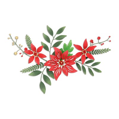 Cheungs Clara Holiday Poinsettia Metal Floral Arrangement