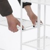 Breighton Home 32.75" Xtra Storage 2 Tier Tall Folding Metal Shelves with Set of 2 Extension Shelves in White - 4 of 4