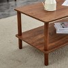 Syemin End Tables Modern 2-Tier Coffee Table Furniture, Rectangular Center Table with Open Storage Shelf, Small Side Table, Brown, 39.37"*19.7"*17.9" - 4 of 4