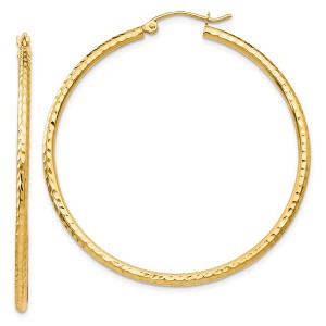 Black Bow Jewelry 2mm, 14k Yellow Gold Diamond-cut Hoops, 45mm (1 3/4 Inch) - 1 of 4
