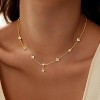Women's Charm Cluster Choker Necklace - Clover, Heart, Pearl, Butterfly & Star Flower 14K Gold Plated, Cubic Zirconia, Adjustable Trendy Gift - 2 of 4