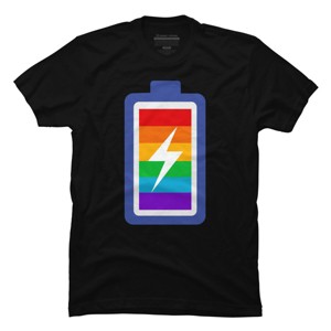 Adult Design By Humans Pride Charging Battery By PINHEAD66 T-Shirt - 1 of 2