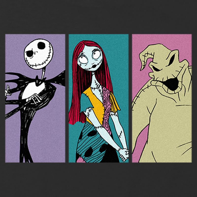 Girl's The Nightmare Before Christmas Jack, Sally, Oogie Portraits T-Shirt, 2 of 4