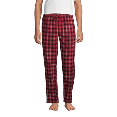 Lands' End Men's Flannel Pajama Pants - X Large - Rich Red Field Check ...