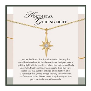 HOPE LOVE SHINE North Star Necklace – Inspirational Jewelry for Encouragement, Hope & New Direction Gold or Silver - 1 of 4