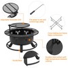 Yaheetech 32in Fire Pit Outdoor Wood Burning with 18.5 Inch Swivel Cooking Grill Grate & Poker Fire Bowl for Camping - 4 of 4