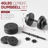 Adjustable Dumbbell Set, 40lbs Free Weights for Home Gym Fitness, Vinyl Coated Cement Weights with Collars - 2 of 4