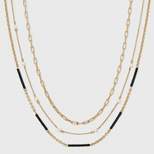 Beaded Chain Necklace Set 3pc - A New Day™ Black