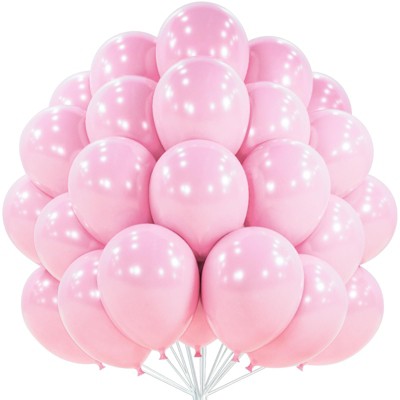 PartyWoo Balloons Light Pink Pearl Pastel Baby Pale 12 Inch 50 pcs