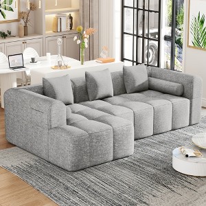 Whisen 101.2" Sectional Sofa Full-Compressed Sofa Modular Sofa Couch Free-combined Sofa - 1 of 4