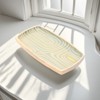 SEVOBAL Serving Platters Striped Wooden Large Rustic, Mango Wood Tray for Cakes, Appetizers, Desserts and Others, Beige, 14.96"*7.87"*0.98" - 2 of 4