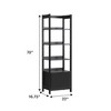 TOAOTBNBO 6-Tier Tall Bookcase with Storage Drawer, Traditional Bookshelf with Warp-resistant Material Office Shelf Storage Organizer, Black - 3 of 4