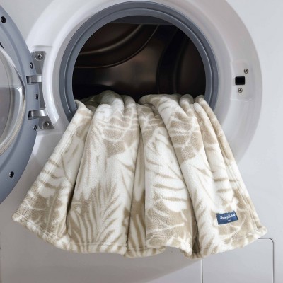 Costa Blanca Beige Reversible Fleece Throw Blanket 50" x 70"