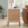 Hommoo 3 Drawers Nightstand with Metal Frame - 2 of 4