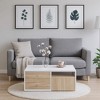 Royal Hampton 2 Drawer Contemporary Coffee Table with Pull Out Table, White and Brown - 2 of 4