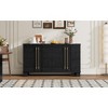 APRILSOUL Sideboard Buffet Cabinet with Storage, with Adjustable Shelves and Gold Handles for Kitchen, Dining Room and Living Room,Wood - 4 of 4