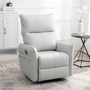 KTMBDW Rocking Recliner Chair,360 Degree Swivel Nursery Rocking Chair,Glider Chair for Bedroom,Living Room Chair Home Theater Seat,Side Pocket, Gray - 1 of 4