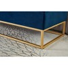 Okak 58.6" Velvet Storage Ottoman Bench with Tufted Button Upholstered Metal Base Footrest Stool Bed Bench for Entryway Bedroom, Navy Blue - 2 of 4