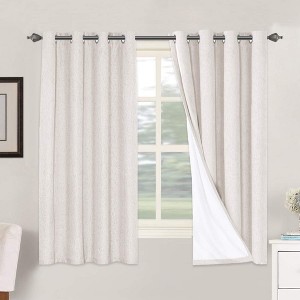 H.Versailtex Linen 100% Blackout Curtains Thermal Insulated Linen Drapes, Grommet White Liner Sold of 2 Panels - 1 of 4