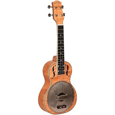 Gold Tone Left-Handed Tenor-Scale Curly Maple Resonator Ukulele with Gig Bag Natural